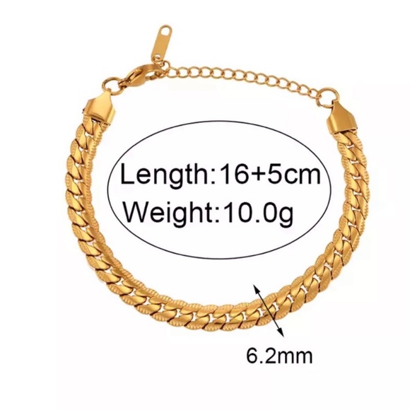 NEW 18K GOLD FLAT CHAIN BRACELET, NICE BRACELET, CUTE BRACELET - Picture 6 of 6